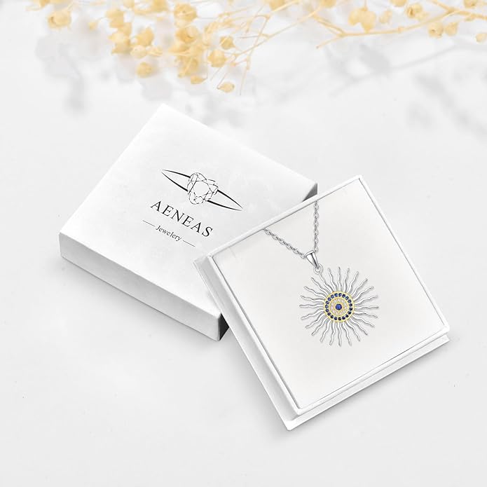 AENEAS Evil Eye Necklace for Women 925 Sterling Silver Necklace Ojo Turco Trendy Jewelry Gifts for Women Wife