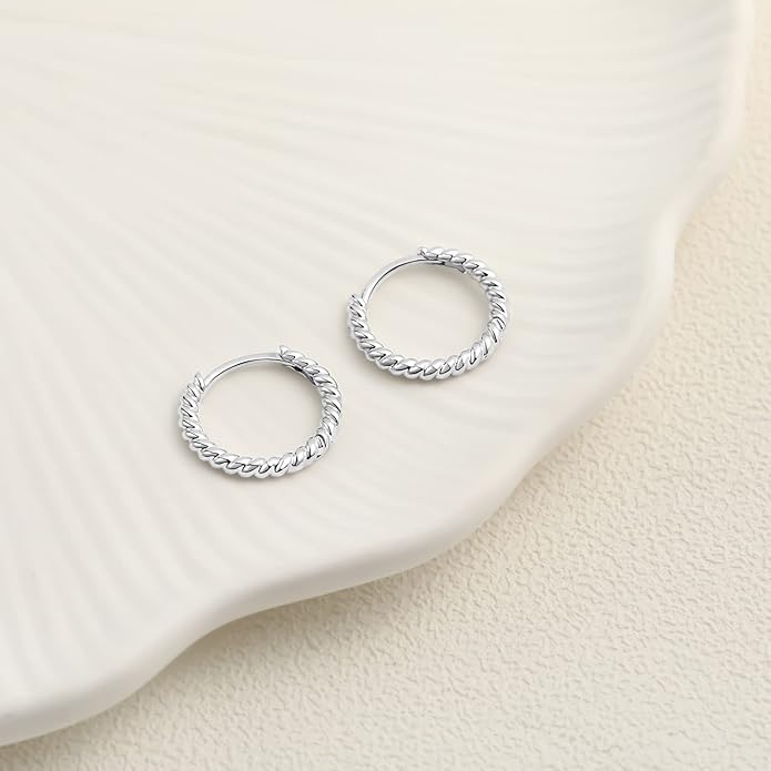 micuco 3 Pairs Small Hoop Earrings Set for Women, 14K Gold Plated Huggie Hoop Earrings for Men, Tiny Cartilage Hypoallergenic Earring Set