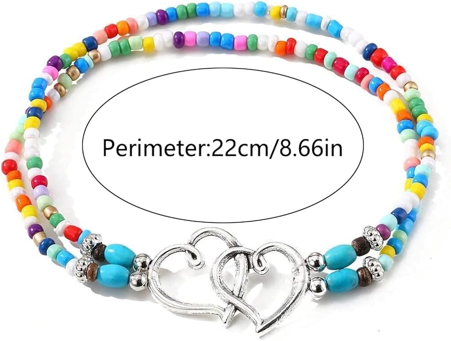 Shell Ankle Bracelet Set for Women, Gold Plated Boho Bead Adjustable Anklet, Hawaiian Beach Seashell Pearl Heart Starfish Conch Foot Jewelry Gifts