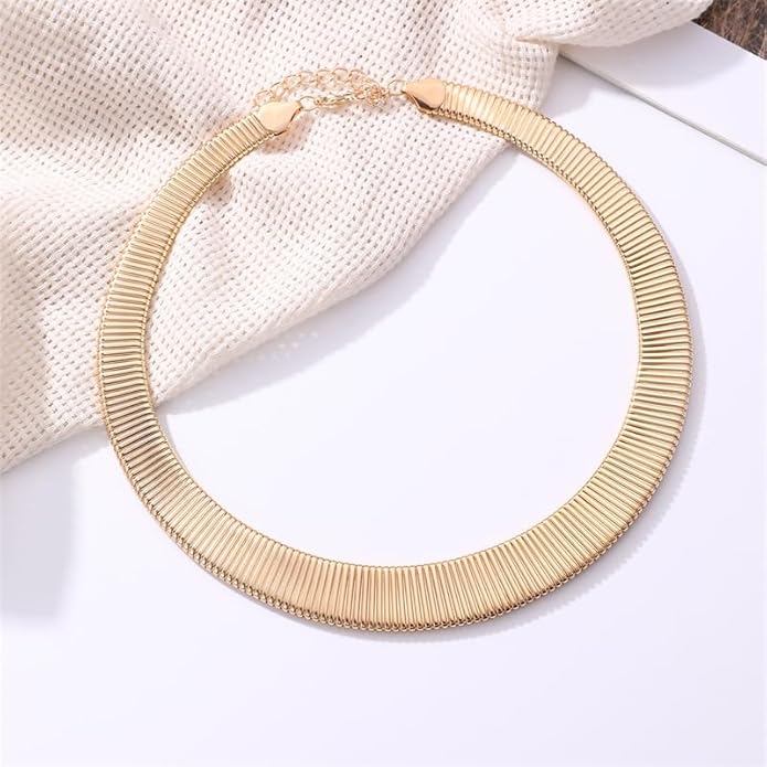 Collar Necklace for Woman Trendy Silver Choker Necklaces for Woman Statement Open Round Collar Choker Necklace
