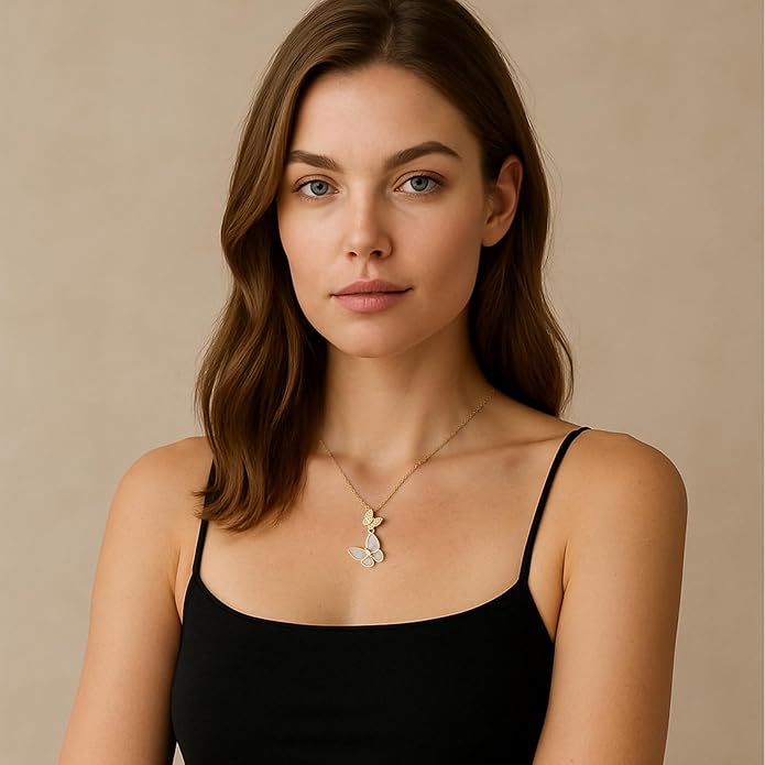 18k Gold Plated Necklace for Women Trendy Dainty Charm Evil eye Italian horn hummingbird starfish seashell bow elephant snake butterfly ladybug PendentMinimalist Delicate Jewelry for Women