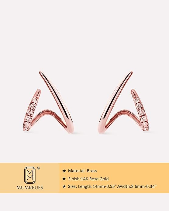 Gold Earrings for Women Trendy 14K Gold Plated Stud Earrings Dainty Minimalis Hypoallergenic CZ Earrings Jewelry Gifts for Her
