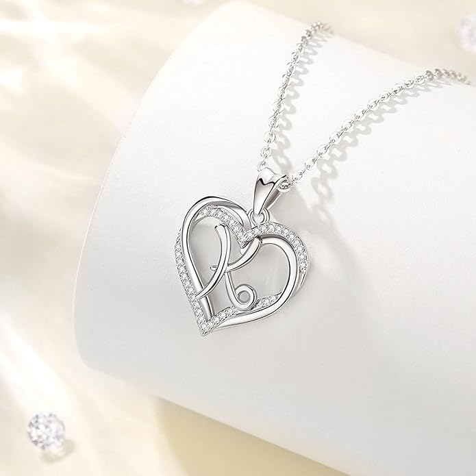 INFUSEU Unique Initial Necklaces for Women Girls Small Heart Letter Jewelry, Meaningful Personalized Gifts