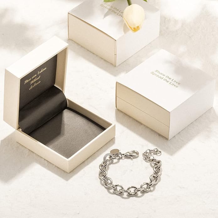 CIUNOFOR Multiple Selection Link Bracelet Designer Brand Inspired Antique Women Jewelry Cable WireVintage Valentine's Day Wide Cuban Curb Link Bracelet Stainless Steel Adjustable Chain for Men and Unisex adults.