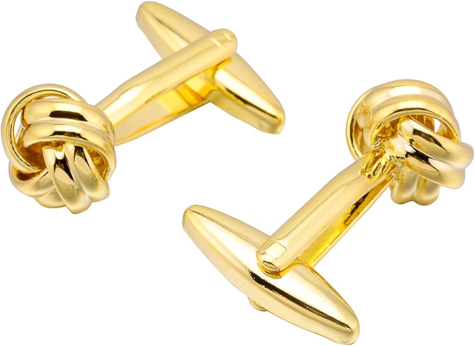 Jonwo Knot Cufflinks in Gift Box Cuff Links for Men Lady Daily Wear Business Wedding Party Tuxedo Shirt Birthday Gift