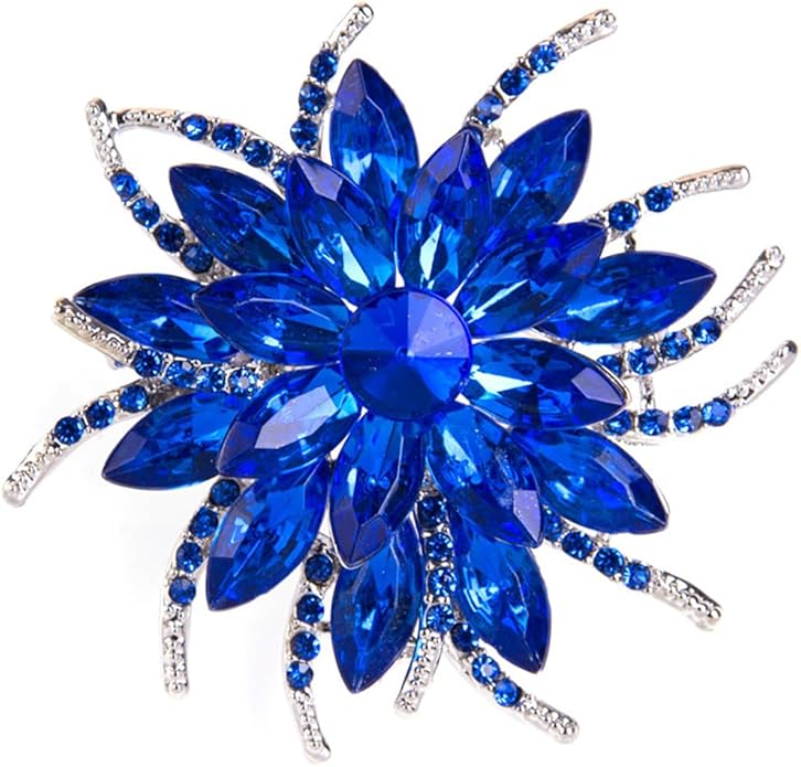 Rhinestone Sunflower Brooch Pin Red Pink Flower Brooch Stylish Crystal Brooch Elegant Clothing Hat Bag Accessories Jewerly for Women