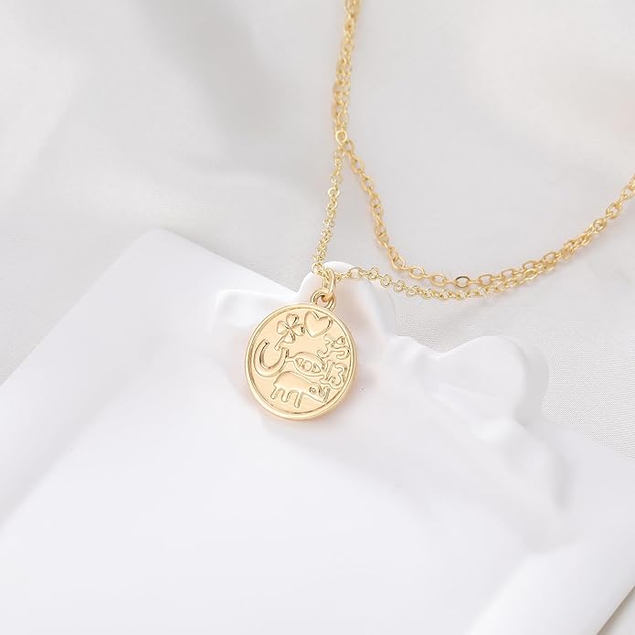 MJartoria Layered Necklaces for Women Trendy Retro Coin Pendant Necklace Dainty Chunky Chain Choker Necklaces for Jewelry Birthday Gifts