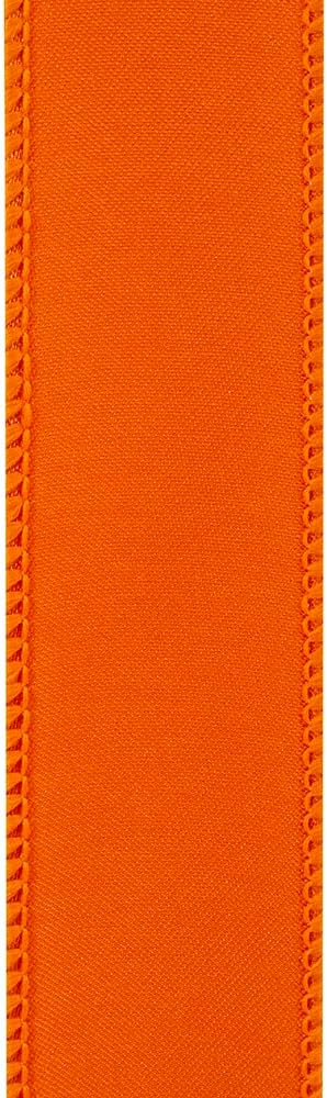 Reliant Ribbon 92575W-058-09F Satin Value Wired Edge Ribbon, 1-1/2 Inch X 10 Yards, Orange