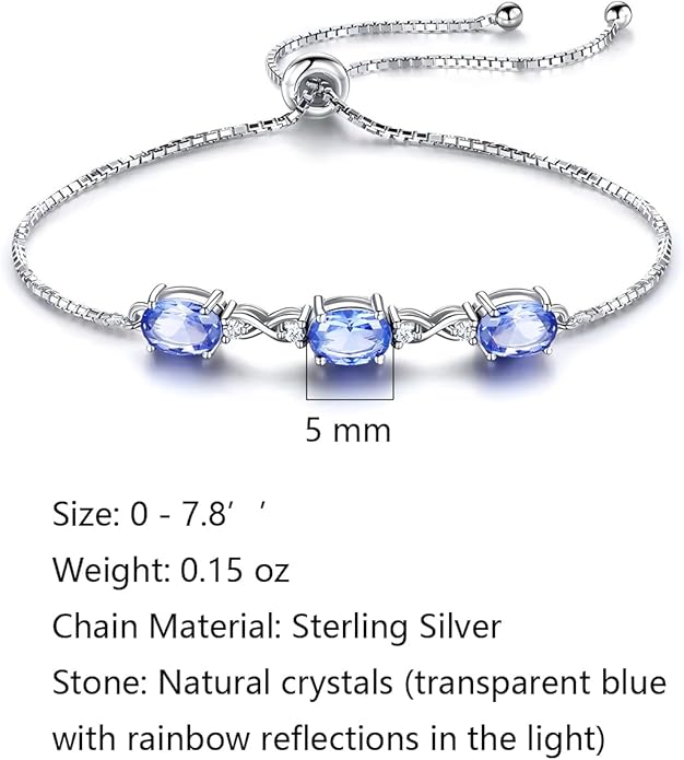 Italian Sterling Silver Women's Tennis Bracelets | Ladies' Sterling Silver Rope Adjustable Bracelet with Crystals | Gift for She