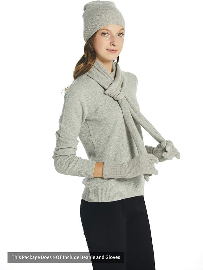 EURKEA 100% Cashmere Winter Scarf in Solid Colors with Gift Box for Women, Warm & Soft & Lightweight, Gift Ready