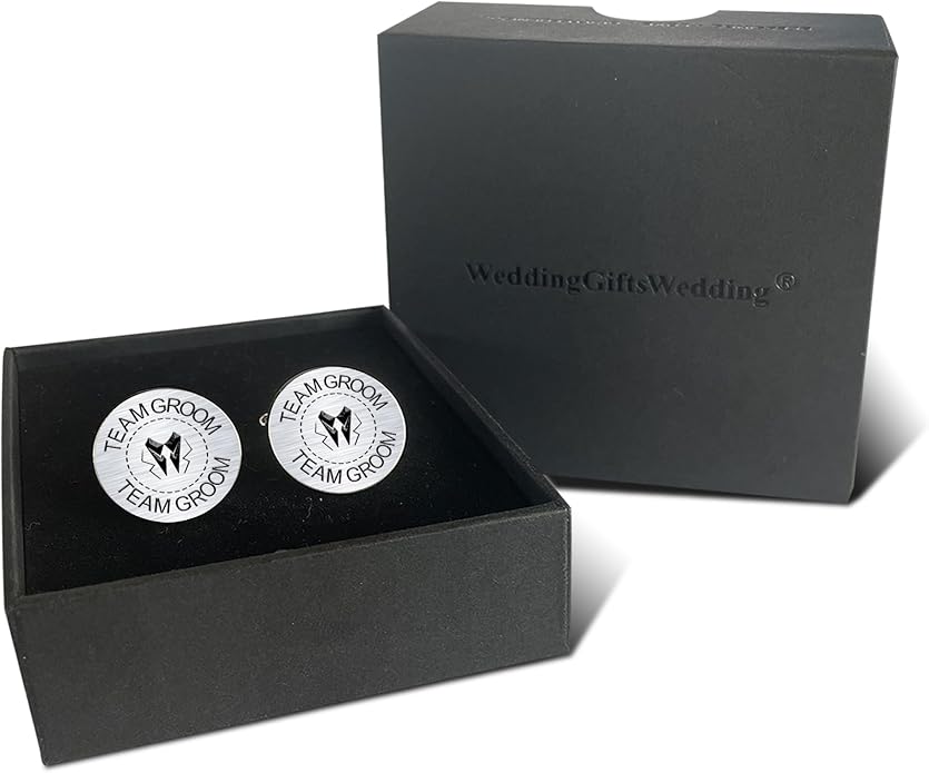 LADY & HOME Cufflinks for Men, Stainless Steel Tuxedo Shirt Cuff links with Gift Box, Gifts for Groom Groomsman Husband Father