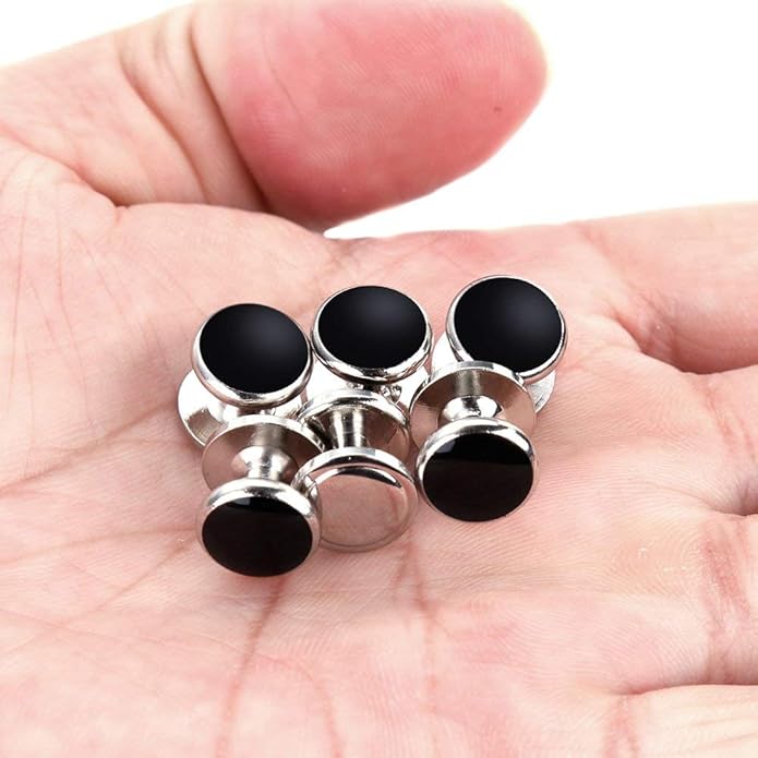 Best Gift for Men Rovtop Mens Cufflinks and Studs, Tuxedo Shirt Cufflinks and Studs Set for Men, Brass Cuff Links and Shirt Studs for Wedding/Banquet/Ceremony/Business