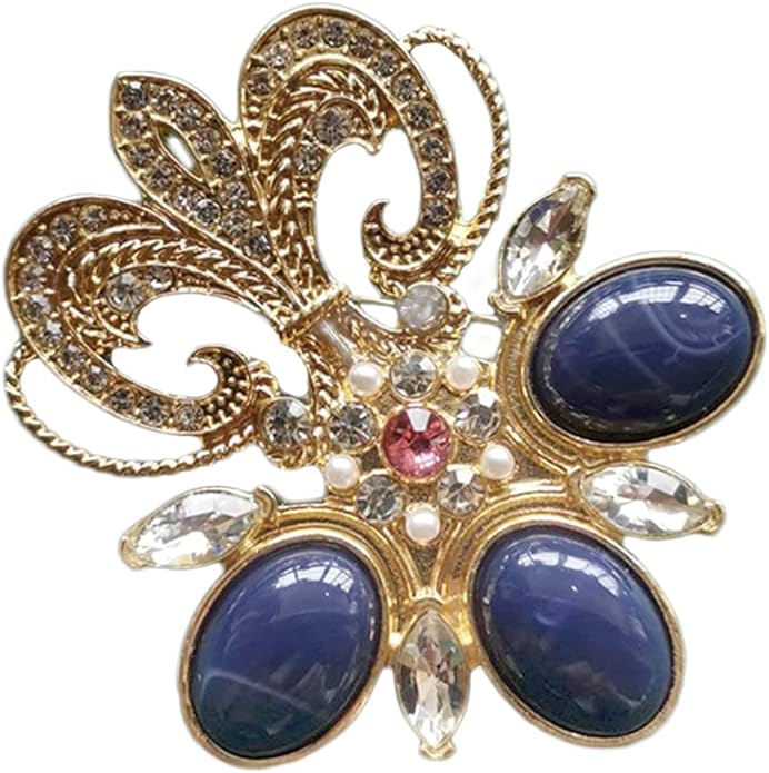 JKQBUX Versailles series Baroque elegant Brooches Pin for Women Men Girls Retro Court Pearl Corsage Pin delicate accessory
