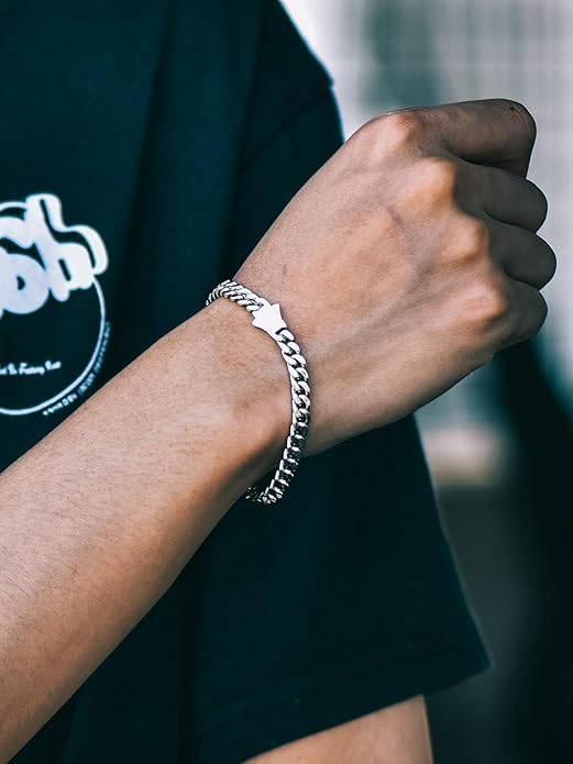 Richsteel 5/7/9/12mm Wide Miami Cuban Link Chain Bracelet for Men Women,Stainless Steel/Gold/Black Plated,7.4/8.2/9 Inch Length,Hip Hop Urban Street-wear Jewelry(Gift Wrapped)