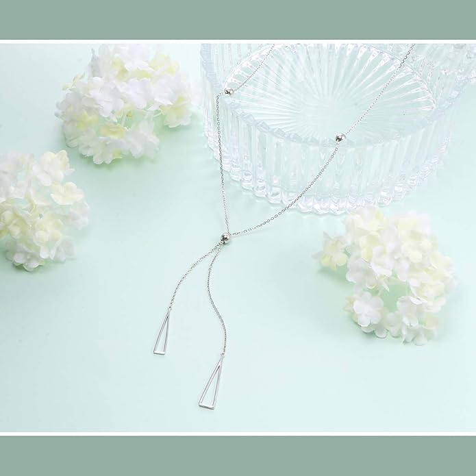YinShan Layered Choker Necklace 925 Sterling Silver Star Moon Clavicle Jewelry Adjustable Lariat Necklaces for Women Girls Birthday Valentine's Day Gifts