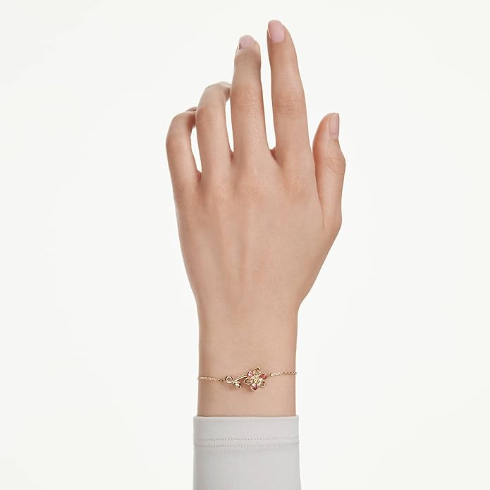 Swarovski Idyllia bracelet, Mixed cuts, Flower, Multicolored, Gold-tone finish