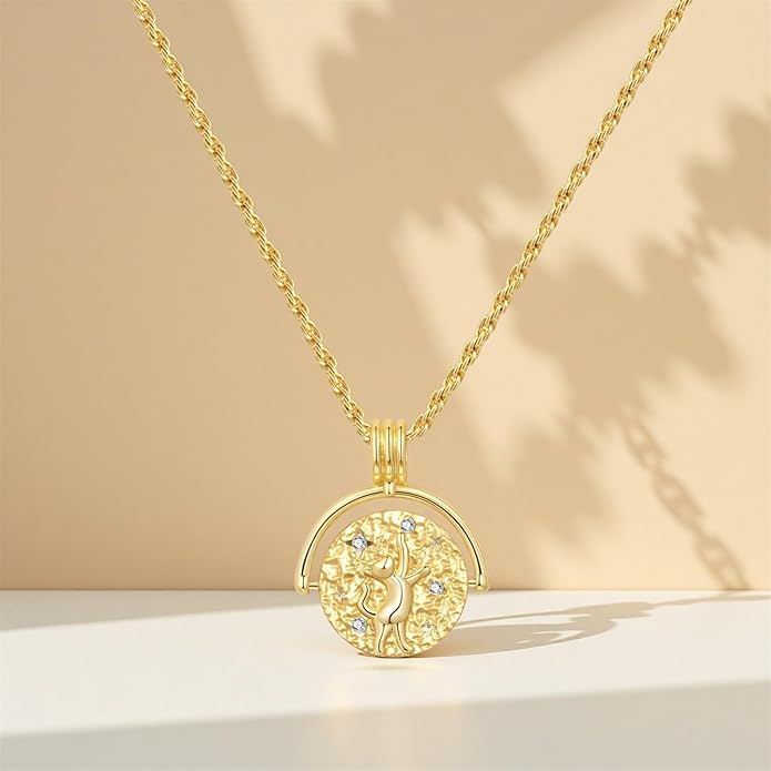 925 Sterling Silver Fashion Pendant Necklace for Women,Fashion Jewelry, 18K Gold Plated, Advanced Retro Series Link Chains ,Basic Multifunctional Accessories Suitable for Multiple Occasions and Daily Wear