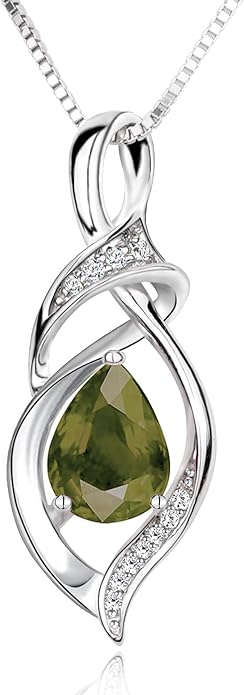 Birthstone Necklace for Women 925 Sterling Silver Necklace Birthday Gifts for Women Mom Wife 18"+2" Inch