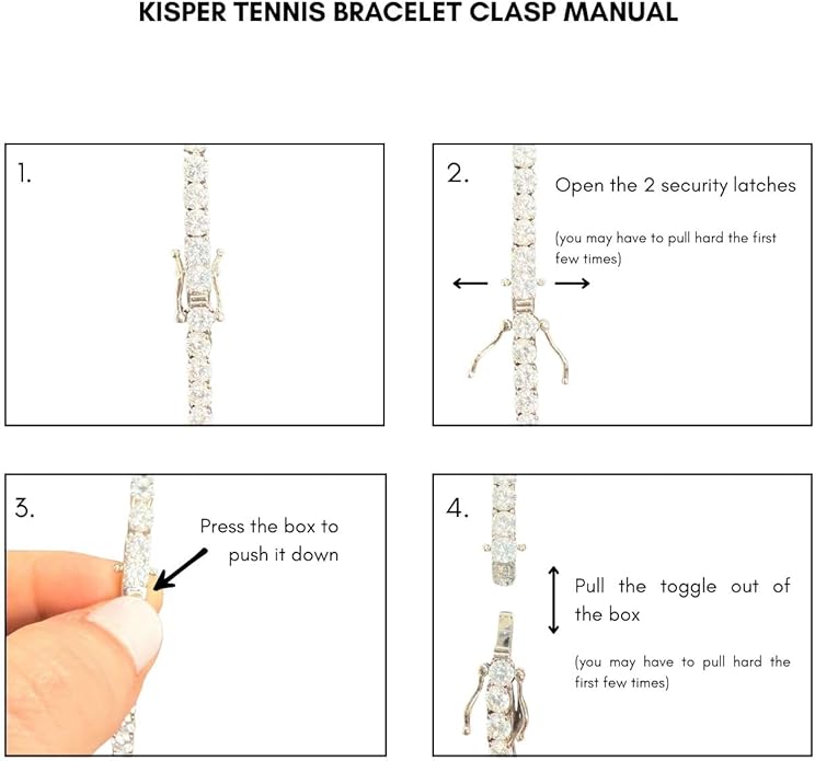 KISPER Tennis Bracelet for Women - 24K White Gold or Gold Plated Round Cut AAAAA CZ, 3mm/4mm Width, Elegant Jewelry Gift, 6.5/7/7.5 Inch