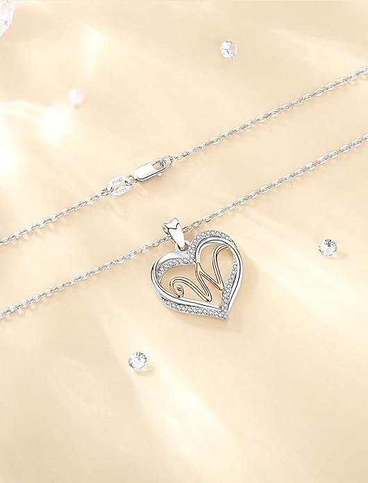 INFUSEU Unique Initial Necklaces for Women Girls Small Heart Letter Jewelry, Meaningful Personalized Gifts