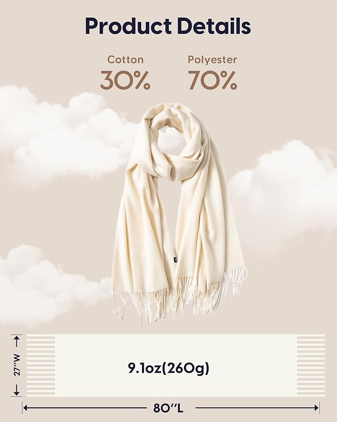 maamgic Women's Winter Scarf Soft Warm Scarf for Women Cozy Shawl Wraps for Women Lightweight Pashmina Style Wrap