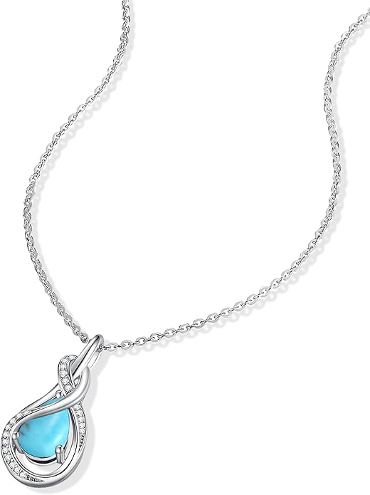 FANCIME TimelessTie Birthstone Necklace for Women White Gold Plated Sterling Silver Ribbon Design Jewelry Knot Pendant Fine Jewelry Gemstone Birthday Graduation Anniversary Christmas Gifts for Women Wife Mother Her