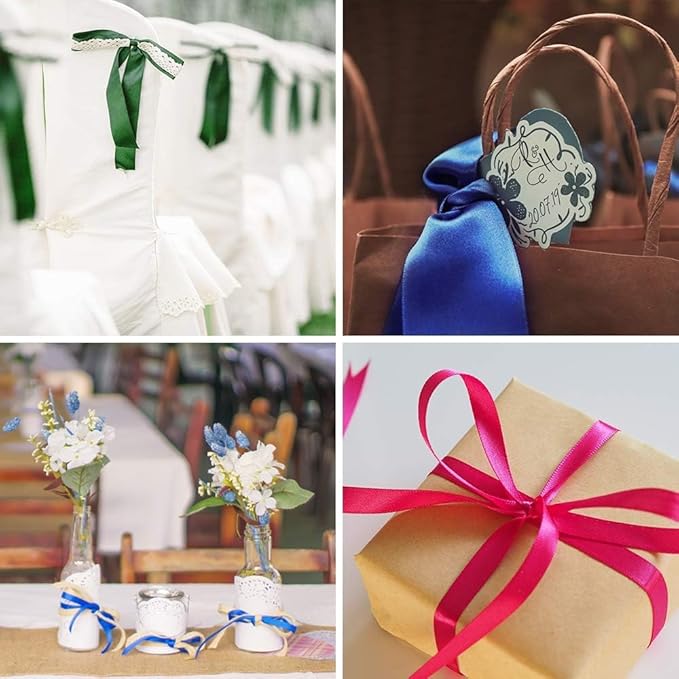 LEEQE Double Face Satin Ribbon 2 inch X 25 Yards Polyester Navy Blue Ribbon for Gift Wrapping Very Suitable for Weddings Party Hair Bow Invitation Decorations and More