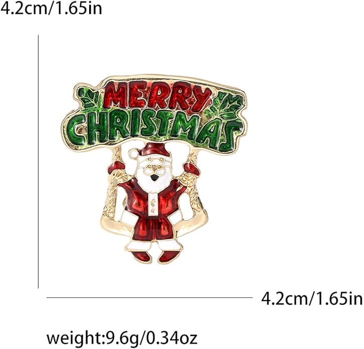 ONLYJUMP Christmas Bell Brooch Pins for Women Girls Lovely Crystal Christmass Tree Snowflake Bell Reindeer Snowman Brooches Colorful Xmas Enamel Pins Holiday Party Gift