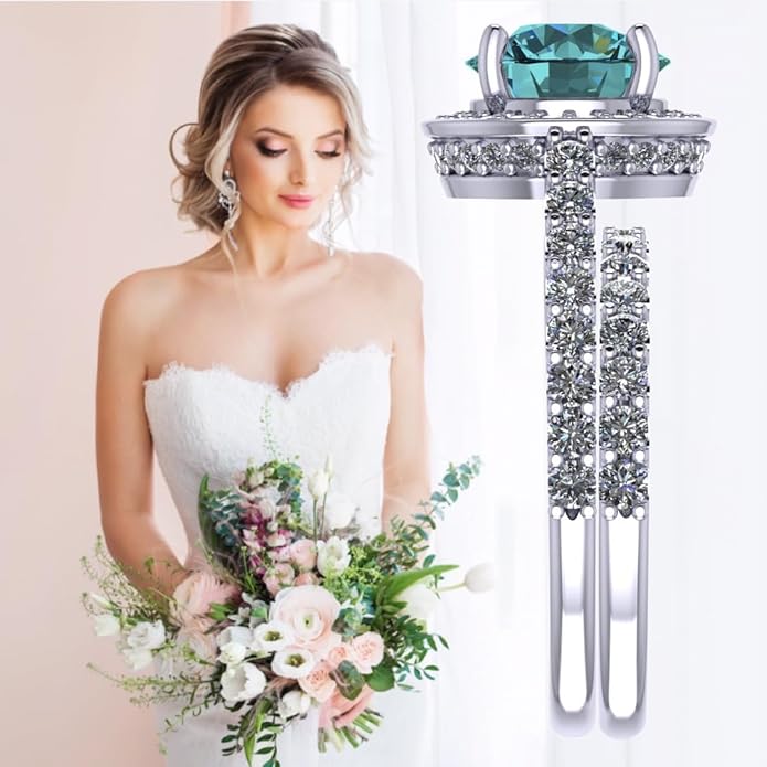 NANA Jewels Sterling Silver Engagement Rings for Women - Choose Simulated Morganite, Citrine, Aquamarine & More