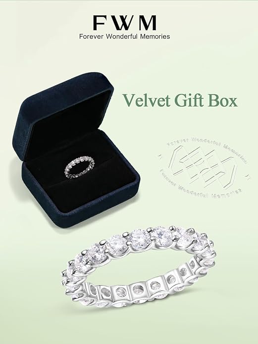 D Color VVS1 Clarity Moissanite and Sapphire/Ruby/Emerald Rings for Women, Solid 925 Sterling Silver, Anniversary Birthday Mothers Day Jewelry Gift, Stackable Wedding Ring, Size 4-11