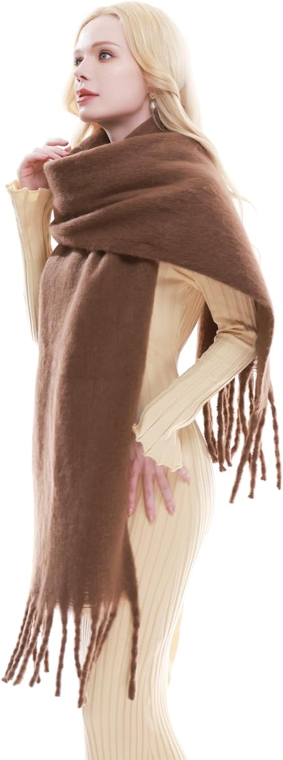 RIIQIICHY Chunky Scarf for Women Winter Warm Thick Scarves Oversized Blanket Scarf