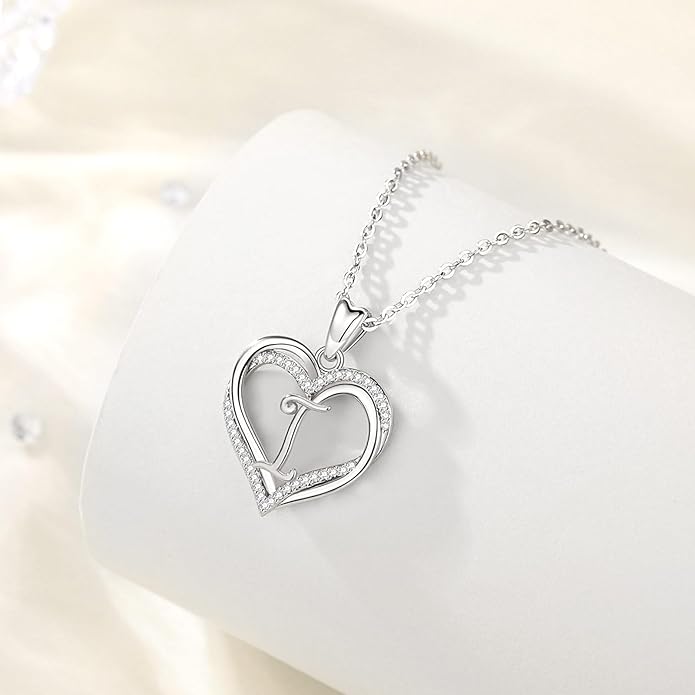 INFUSEU Unique Initial Necklaces for Women Girls Small Heart Letter Jewelry, Meaningful Personalized Gifts