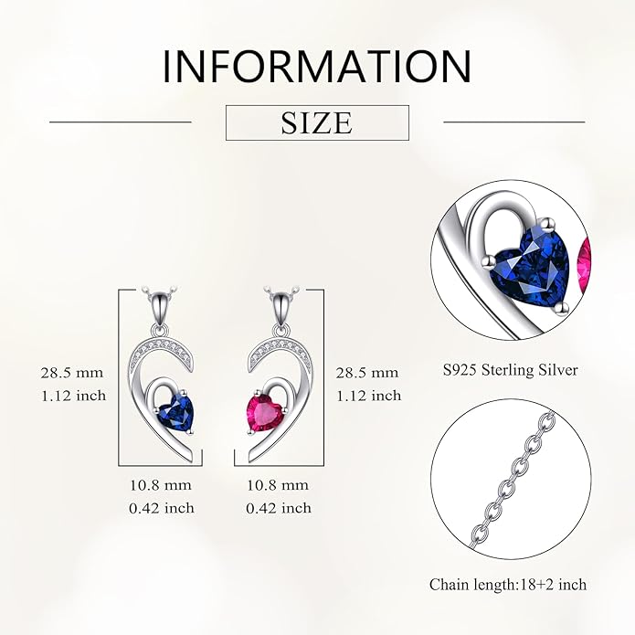 JBAERD Couples BFF Matching Necklaces 925 Sterling Silver Cross/Yin Yang/Sun Moon/Mountain Wave Pendant Necklace Anniversary Birthday Gifts