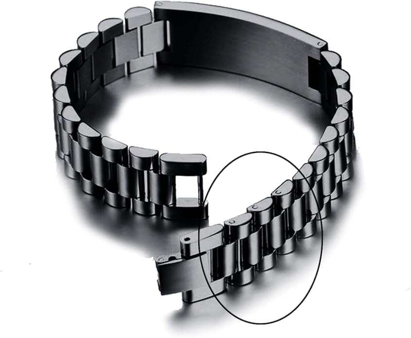 VNOX Masculine Watch Band Stainless Steel Link Bracelet Personalized Jewelry Gift for Men DAD Father Husband Boyfriend