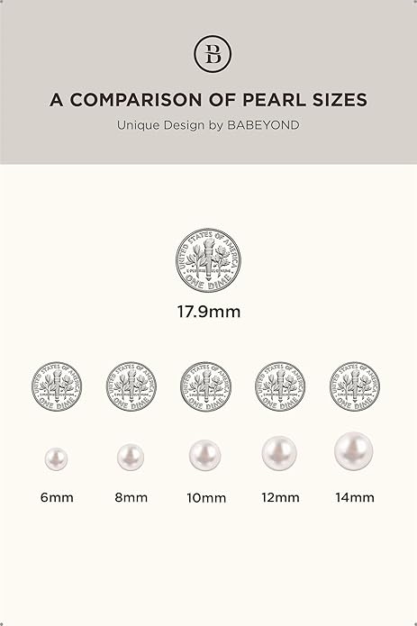 BABEYOND Round Imitation Pearl Necklace Wedding Pearl Necklace for Brides