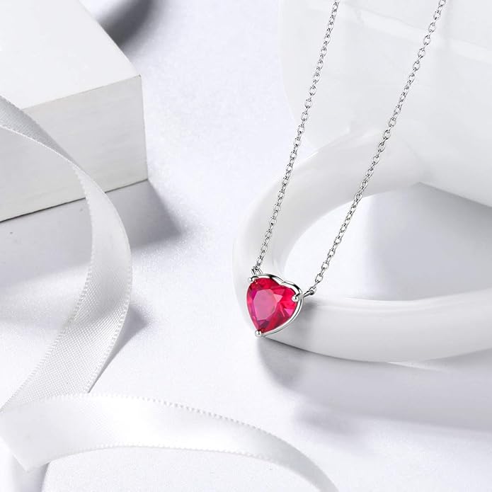 Aurora Tears 925 Sterling Silver 12 Birthstone Hearts Jewelry Women Crystal Wedding/Engagement/Bridal Heart Necklace/Earring/Ring/Bracelet Sets Jewellery