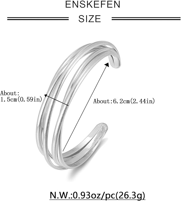 Gold Cuff Bracelet for Women Chunky Multi-layer Cross Wire Open Bracelet Hollow Wide Cuff Bracelets Adjustable Gold Open Cuff Bangle Bracelet