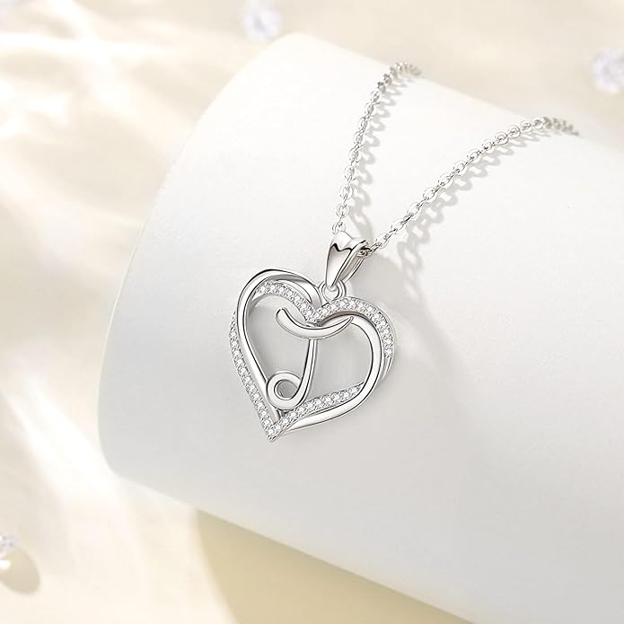 INFUSEU Unique Initial Necklaces for Women Girls Small Heart Letter Jewelry, Meaningful Personalized Gifts