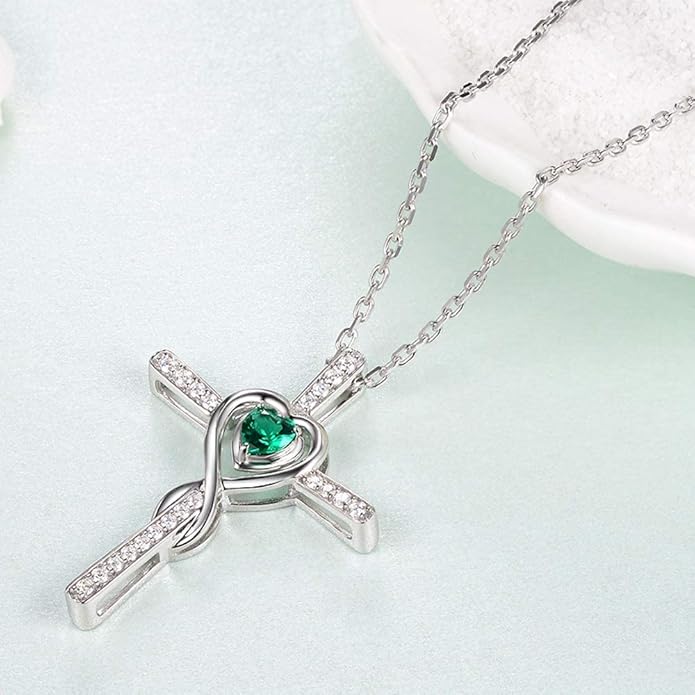 Dorella Love Infinity Christmas Jewelry for Women Birthday Gifts Wife Mom December January Birthstones Blue Topaz Garnet and More Stones Jewelry 925 Sterling Silver