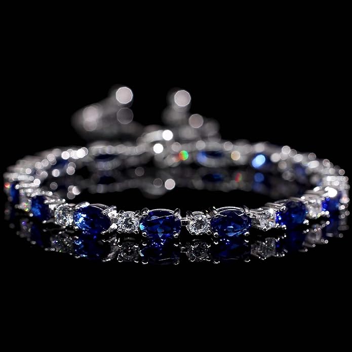 FANCIME Birthstone Tennis Bracelets Sterling Silver Bolo Tennis Bracelets Charm Fine Jewelry Birthday Gifts for Women Mom Wife Her