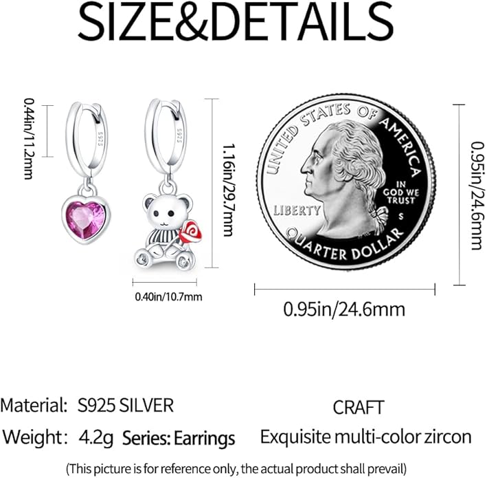 925 Sterling Silver Women Earrings, Sparkling Star and Moon Earrings, Various Hypoallergenic Earrings, Best Gift for Women