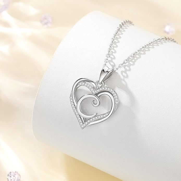 INFUSEU Unique Initial Necklaces for Women Girls Small Heart Letter Jewelry, Meaningful Personalized Gifts