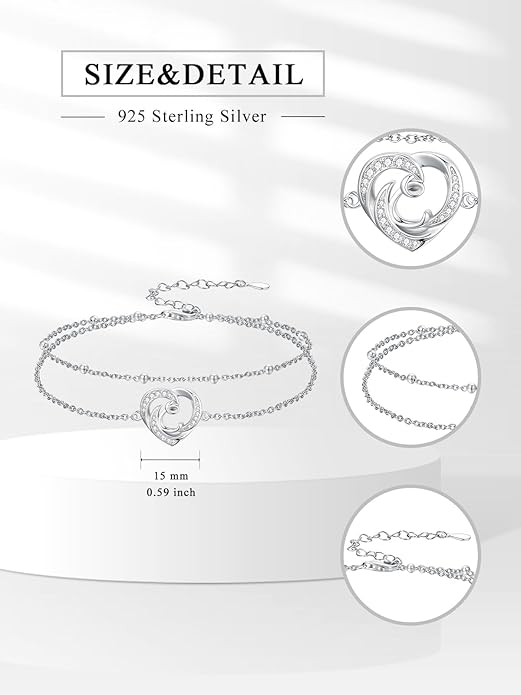 Dorunmo Initial Anklet 925 Sterling Silver Letter A-Z Layered Heart Anklet Beach Jewelry Birthday Gifts for Women