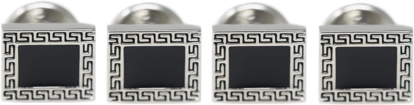 MENDEPOT Men Formal Wear Dress Shirt Cufflinks And Studs Set With Box Wedding Groom Groomsmen Gift