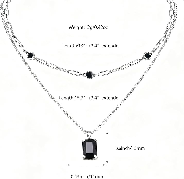 Gold Layered Pendant Necklaces for Women 14k Gold Plated Crystal Choker Necklace Paperclip Rhinestone Necklace Party Prom Jewelry