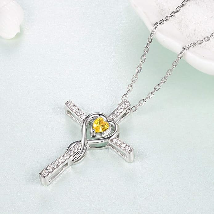 Dorella Love Infinity Christmas Jewelry for Women Birthday Gifts Wife Mom December January Birthstones Blue Topaz Garnet and More Stones Jewelry 925 Sterling Silver