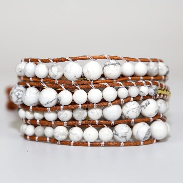 ZOSOJONA Boho Wrap Bead Bracelet for Women - Handmade Adjustable Natural Stone Beaded Bracelets Rope Yoga Healing Bracelet Bangle Hippie Jewelry