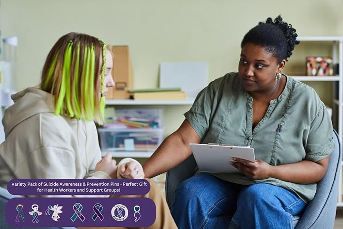 Suicide Awareness and Prevention Pin - Bulk Packs - Variety Pack of Teal & Purple Ribbon Pin Perfect for Support Groups, Gift-Giving and Fundraising