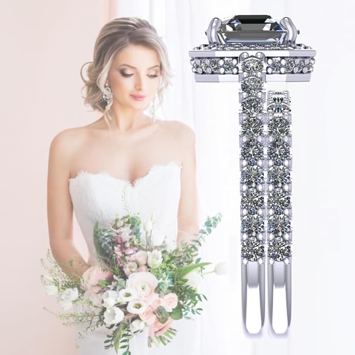 NANA Jewels Sterling Silver Engagement Rings for Women - Choose Simulated Morganite, Citrine, Aquamarine & More