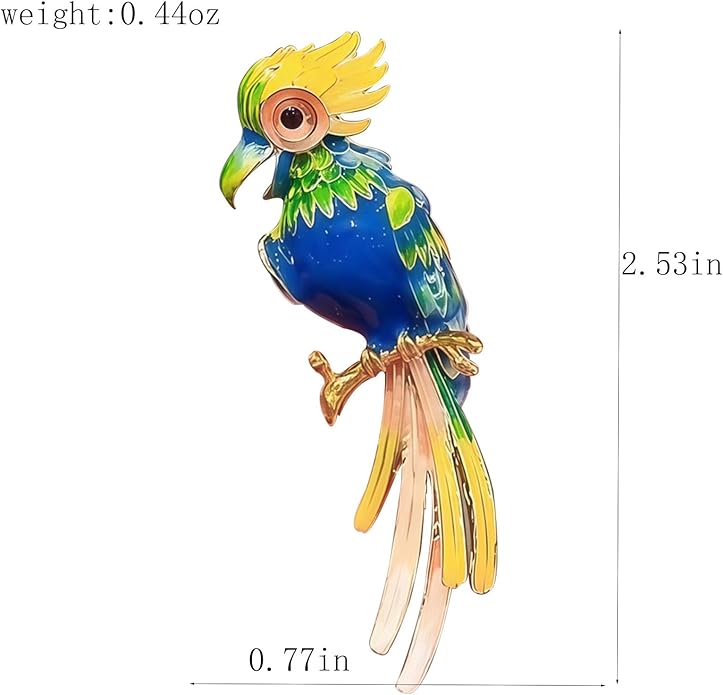 CJFENGD Brooches for Women,Colorful Parrot Brooch, Enamel Tropical Bird Pin, Women's Brooches & Pins,Vivid Animal Jewelry for Women Coat/Dress/Gift